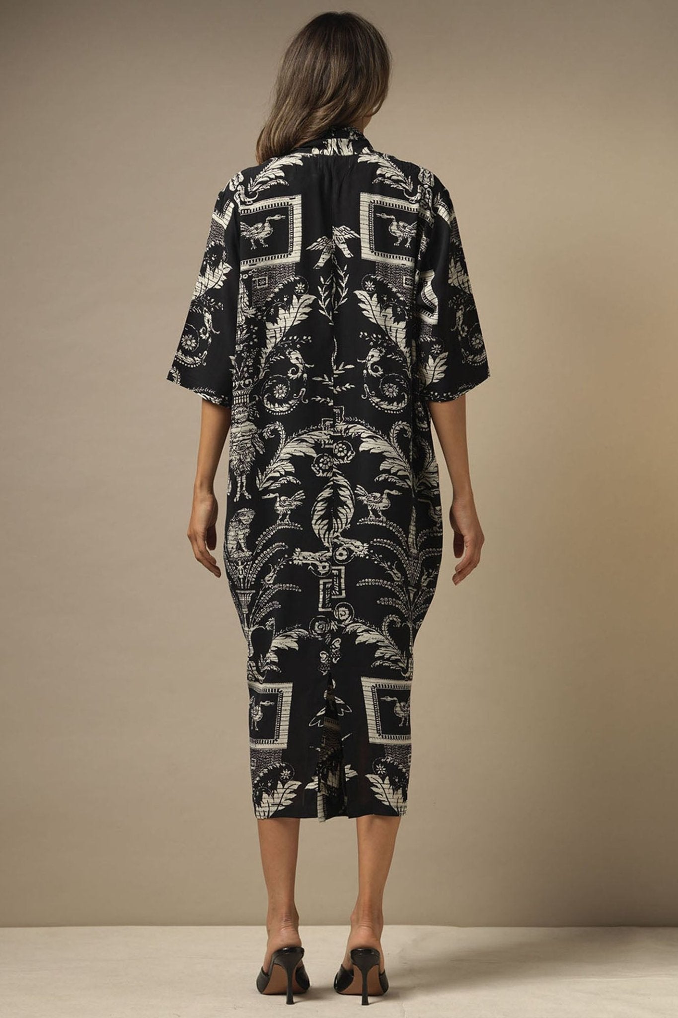One Hundred Stars DRBDAMBLK Vintage Damask Black Rachel Dress - Dotique Chesterfield