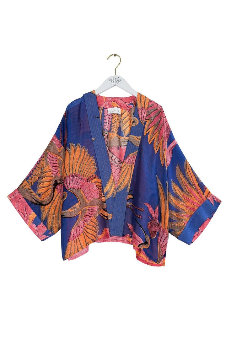 One Hundred Stars KIMCRACOB - 1 Crane Cobalt Kimono - Dotique