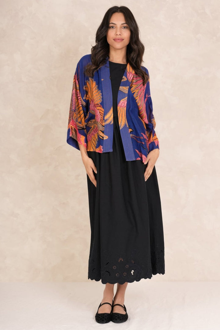 One Hundred Stars KIMCRACOB - 1 Crane Cobalt Kimono - Dotique