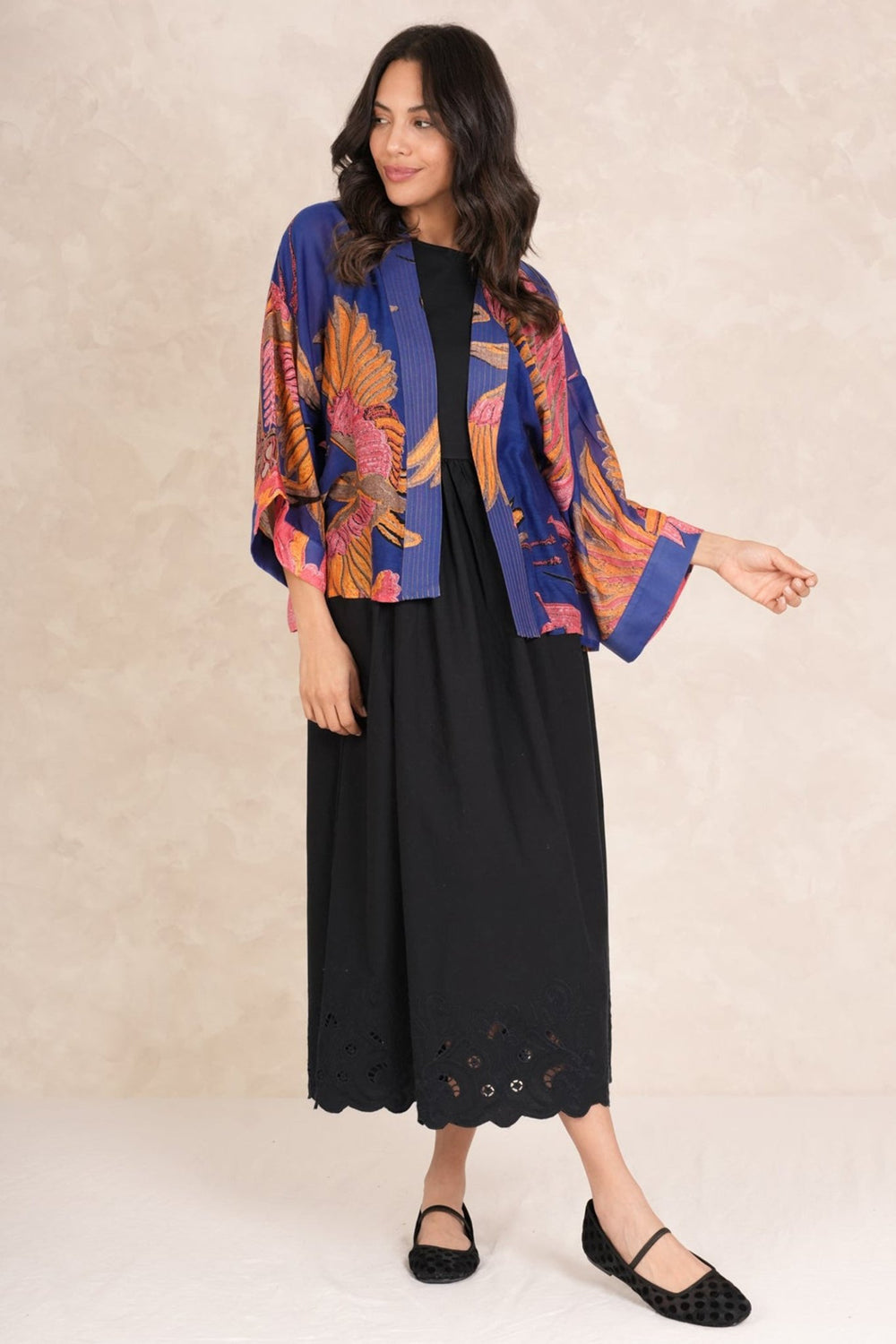 One Hundred Stars KIMCRACOB - 1 Crane Cobalt Kimono - Dotique
