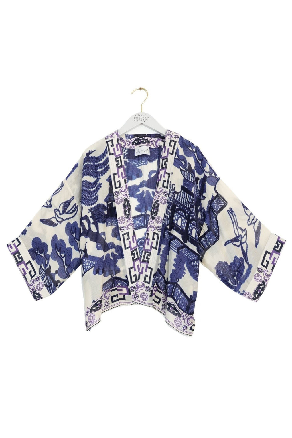 One Hundred Stars KIMGIWBLU Giant Willow Blue Kimono - Dotique