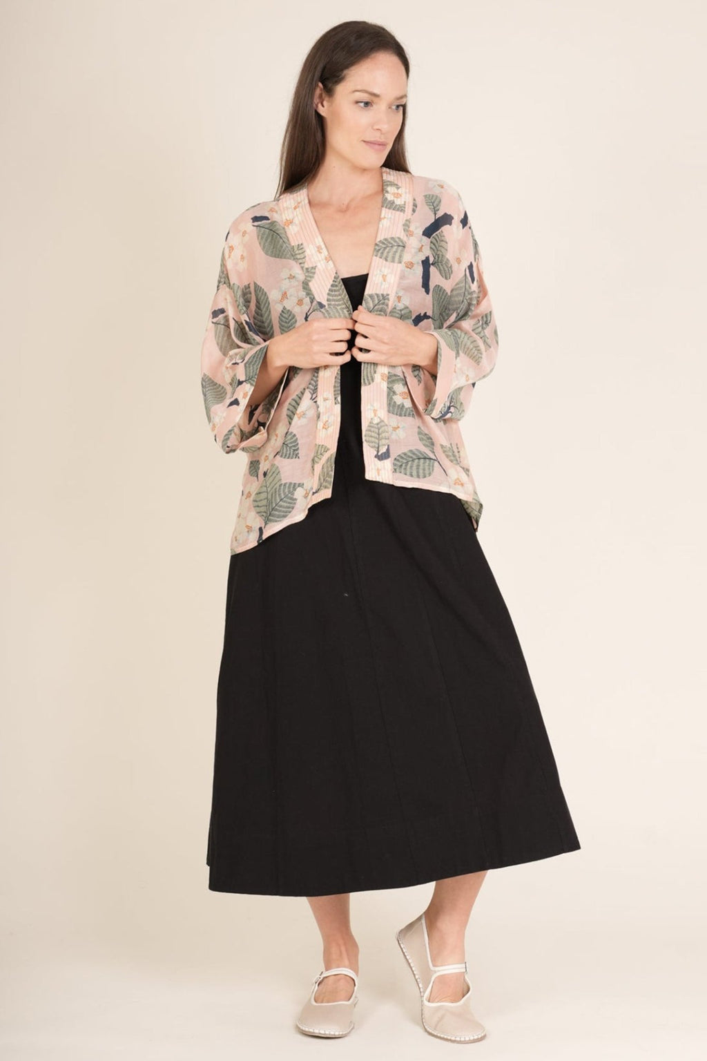 One Hundred Stars KIMTREPIN Tree Blossom Pink Kimono - Dotique