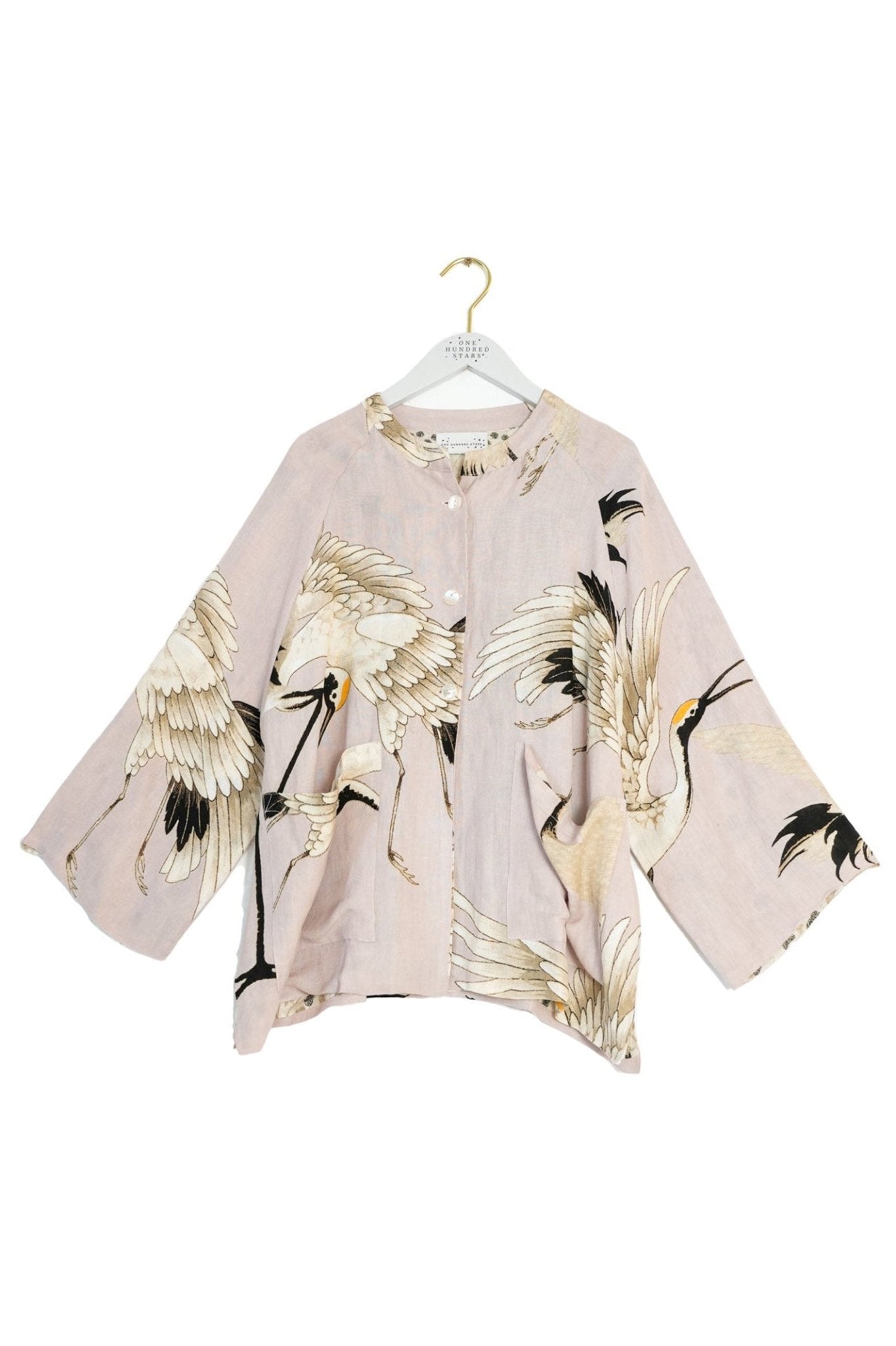 One Hundred Stars LINSTOPIN - 1 Stork Plaster Pink Linen Jacket - Dotique