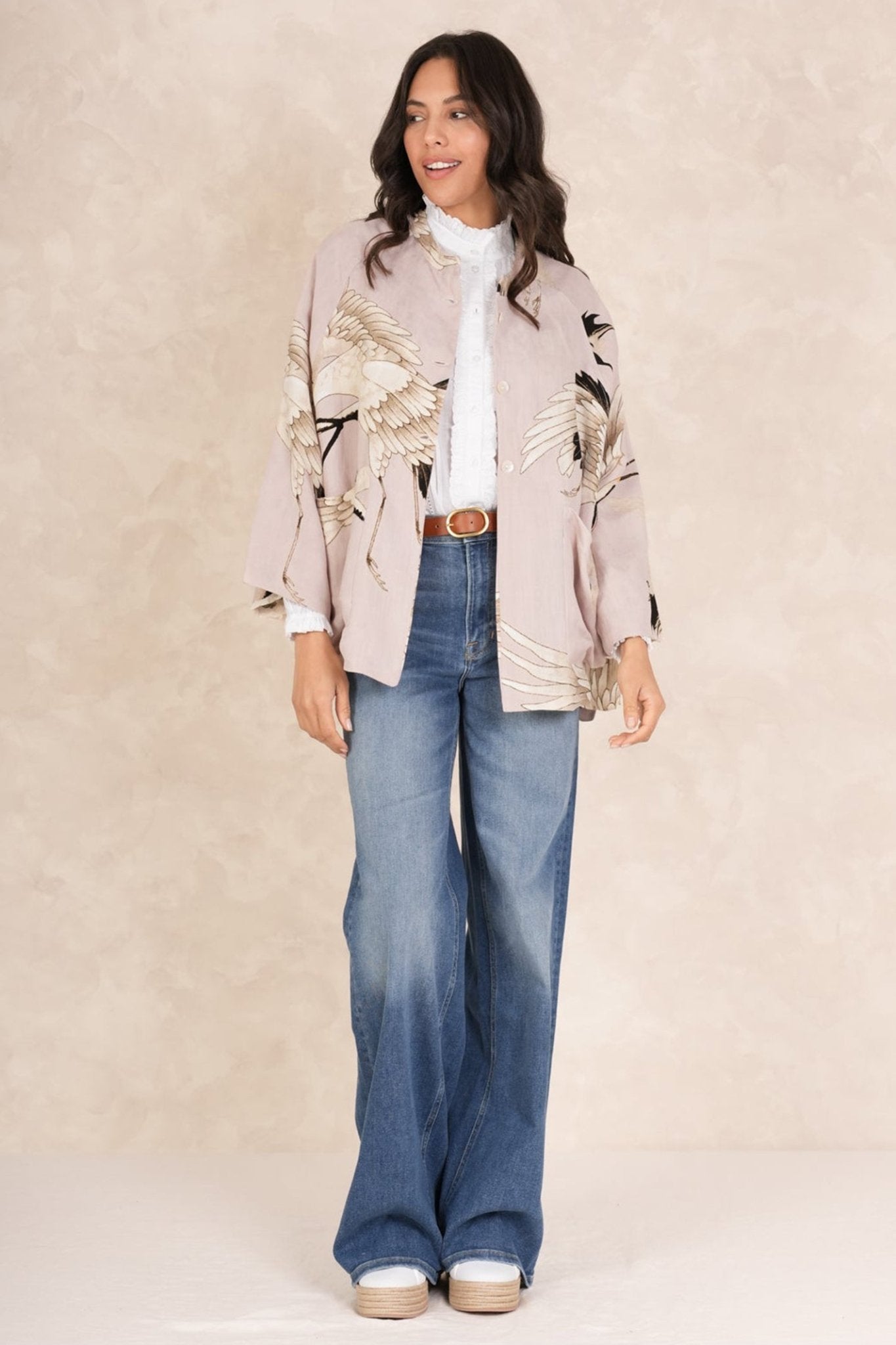 One Hundred Stars LINSTOPIN - 1 Stork Plaster Pink Linen Jacket - Dotique