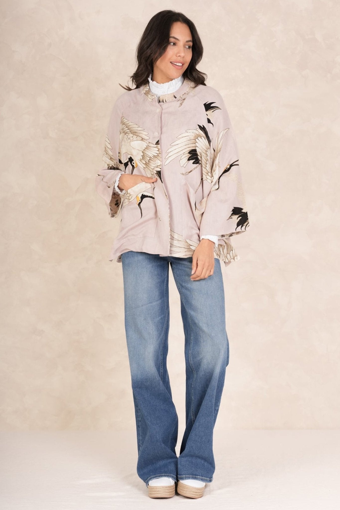 One Hundred Stars LINSTOPIN - 1 Stork Plaster Pink Linen Jacket - Dotique