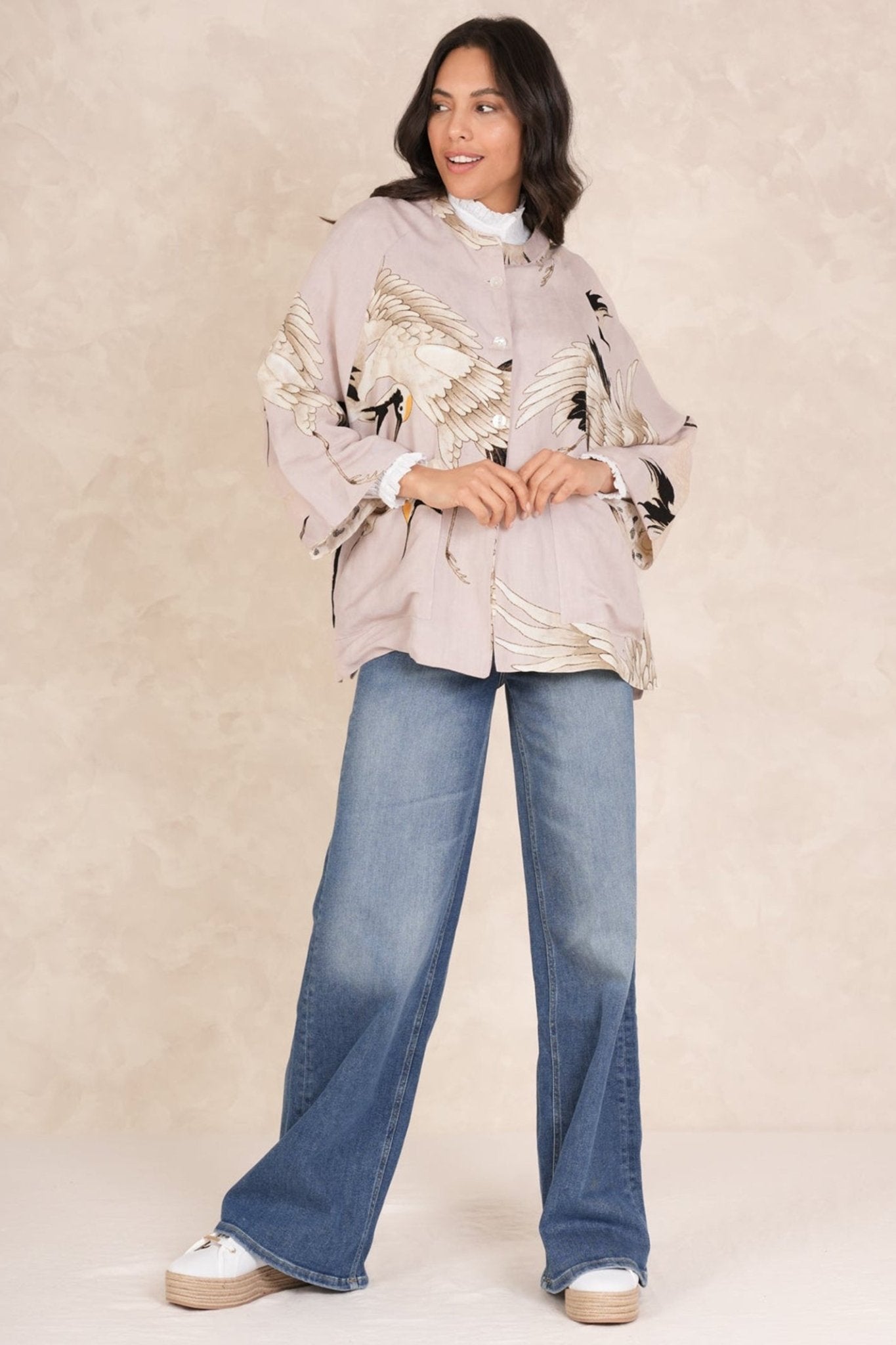 One Hundred Stars LINSTOPIN - 1 Stork Plaster Pink Linen Jacket - Dotique