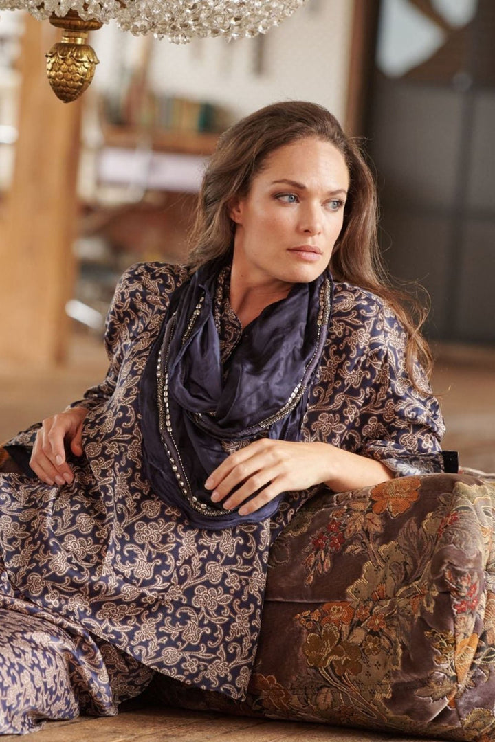 One Hundred Stars  NKLHERBLU Heritage Blue Necklace Scarf - Dotique