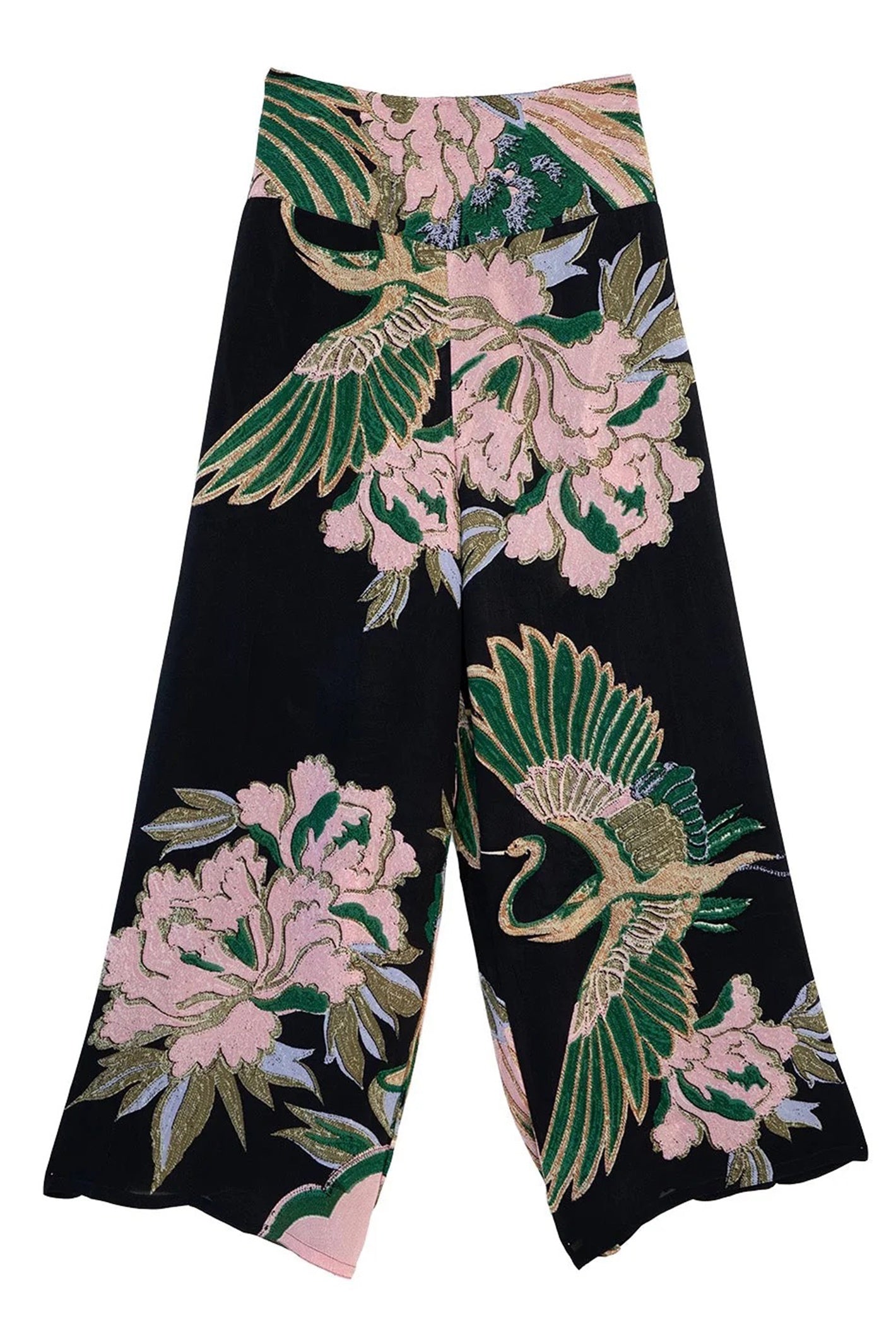One Hundred Stars PPCCRAEML Crane Emerald Crepe Palazzo Pants