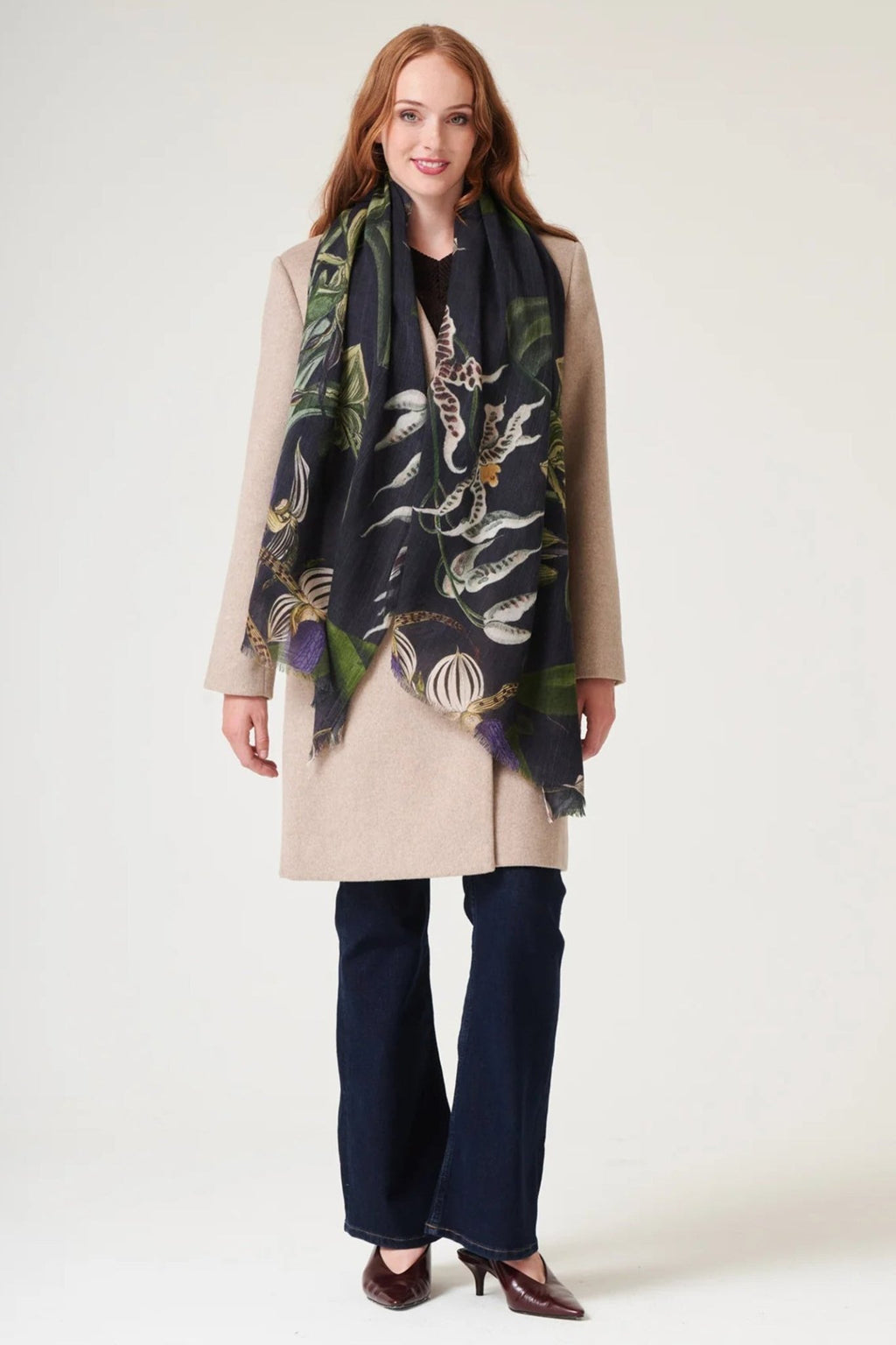 One Hundred Stars SCAORCBLK Orchid Black Scarf - Dotique - One Hundred Stars