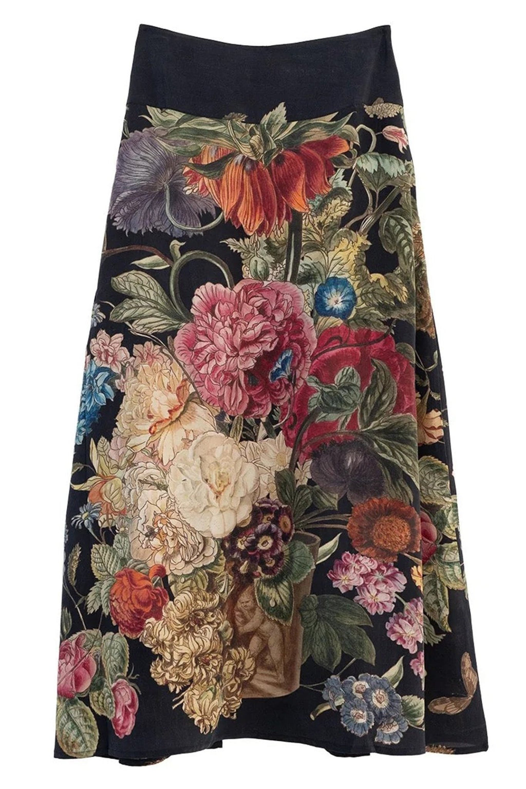 One Hundred Stars SKIPRIBLK Primula Black A - Line Maxi Skirt - Dotique - One Hundred Stars