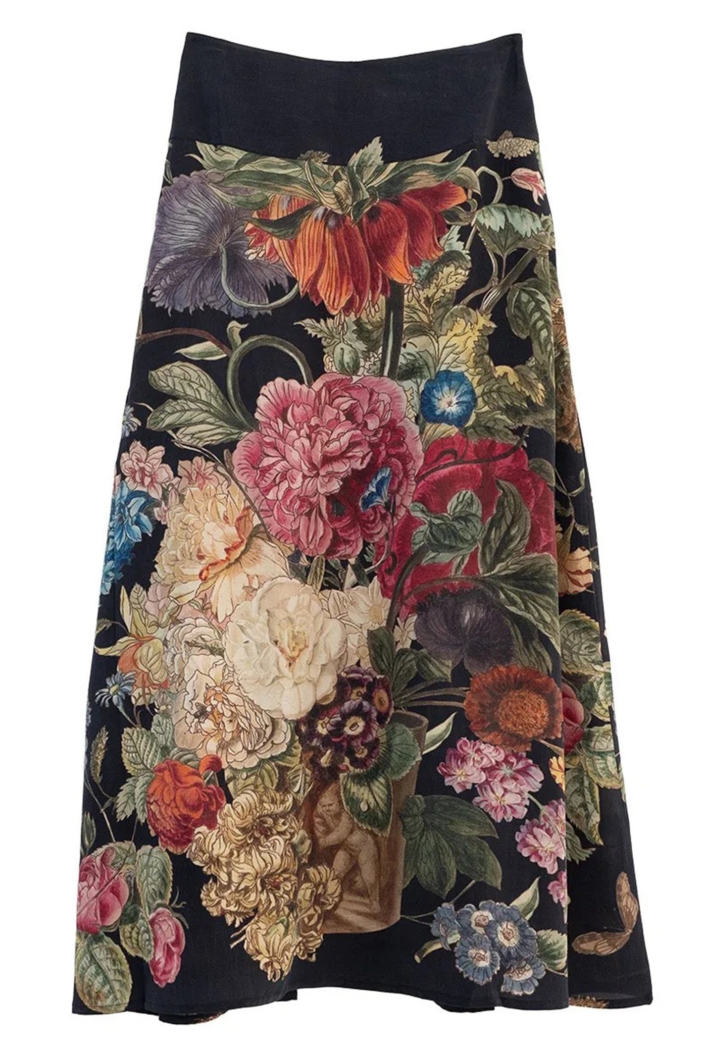 One Hundred Stars SKIPRIBLK Primula Black A-Line Maxi Skirt