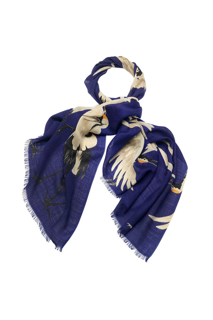 One Hundred Stars WSCSTORBL Stork Royal Blue Wool Scarf - Dotique