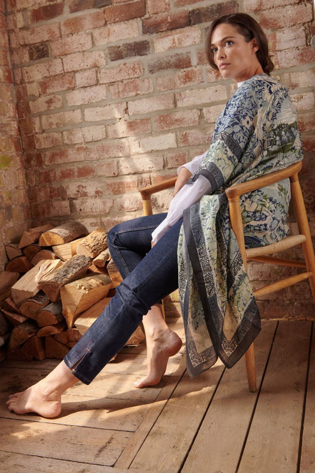 One Hundred Stars WTHTAPBLU Tapestry Sea Blue Wool Throwover - Dotique