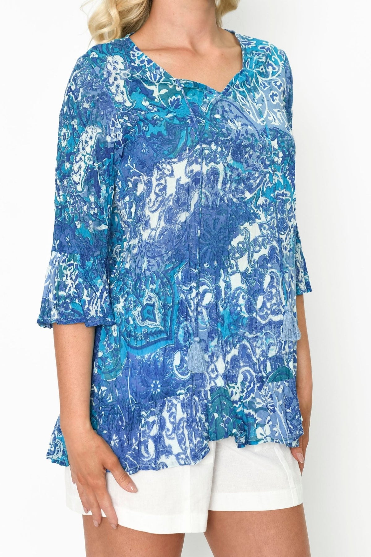 One Summer Emma Tunic DW53F Print 3 Blue - Dotique