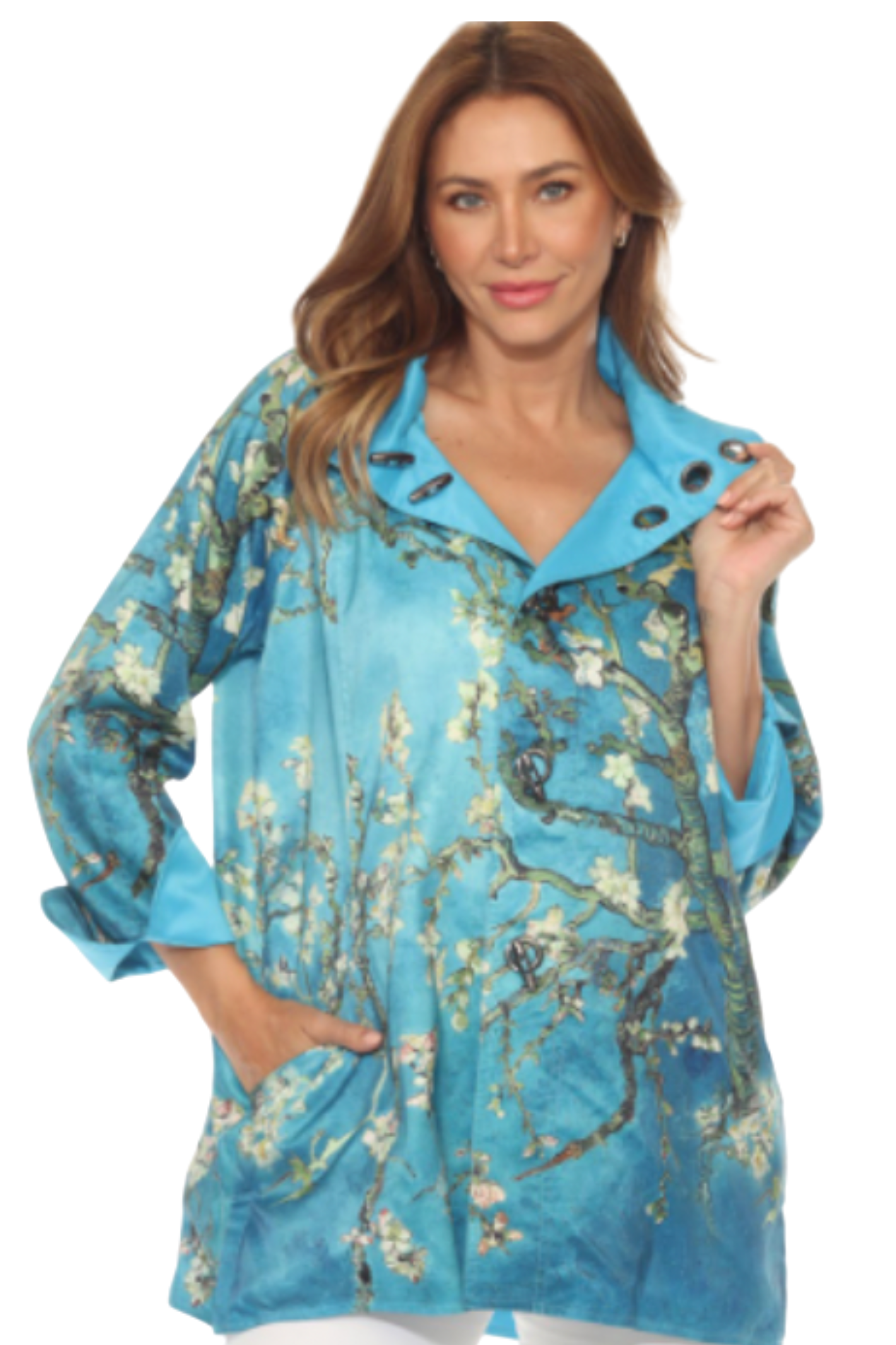Oopera J2239RW-5 Reversible Rain Coat - Blossoming Almond Tree Vincent van Gogh