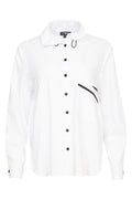 Ora 127 Shirt White With Black Pocket Detail - Dotique - Ora