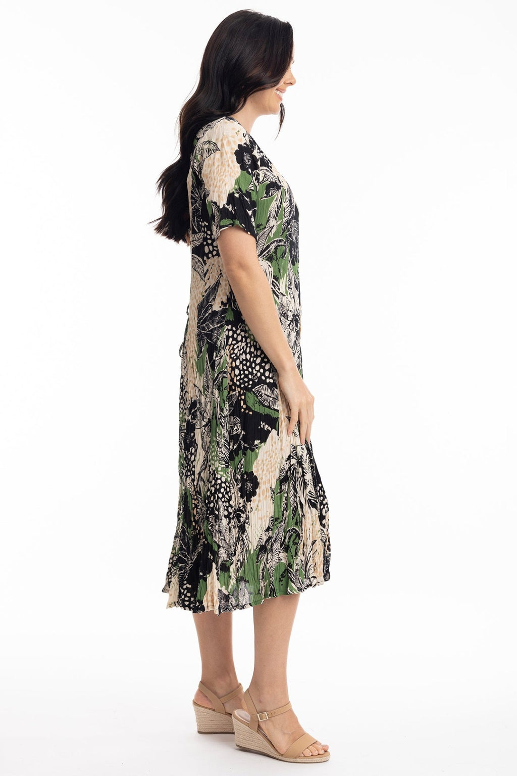 Orientique 20034 Nungwi Godet Short Sleeve Dress - Dotique