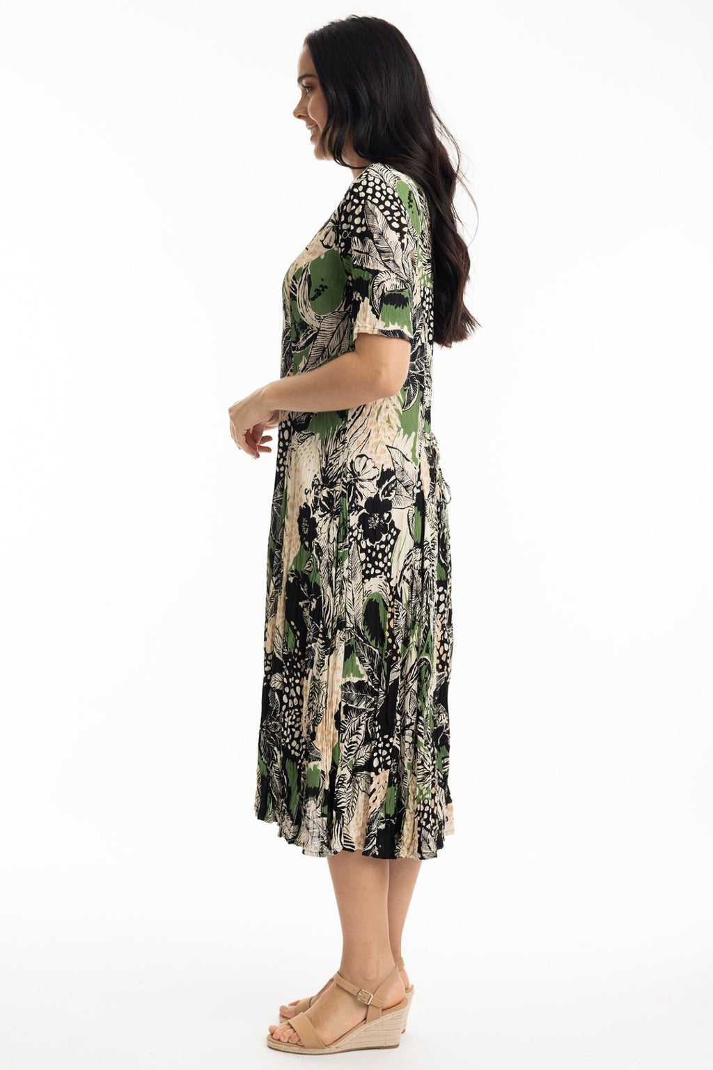 Orientique 20034 Nungwi Godet Short Sleeve Dress - Dotique