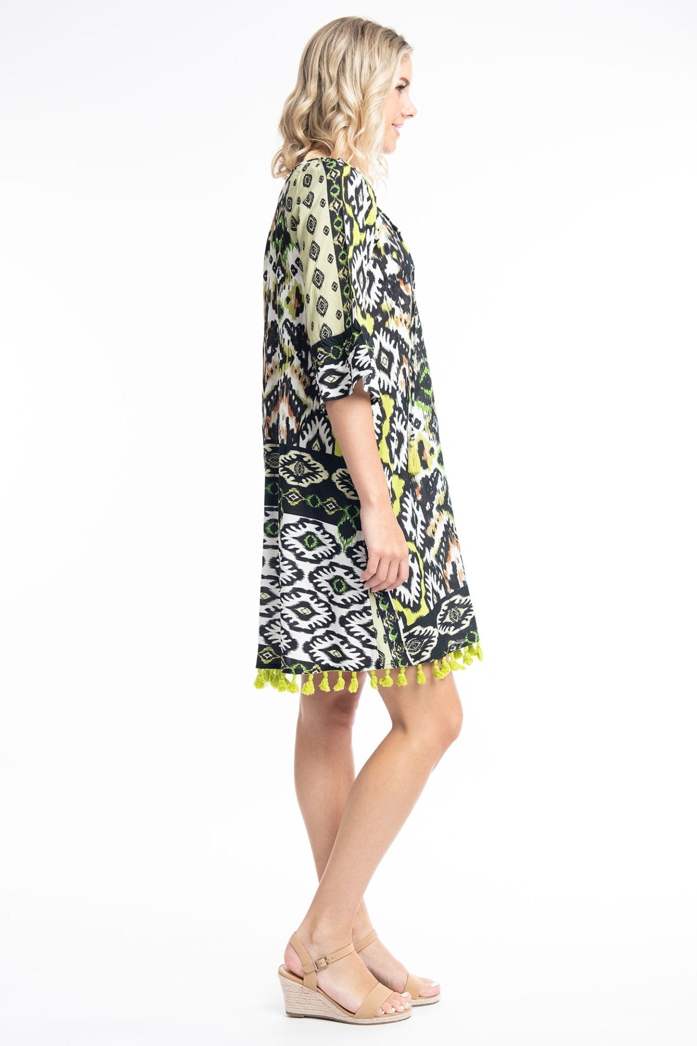 Orientique 61615 Green Izmir Tassle Dress - Dotique