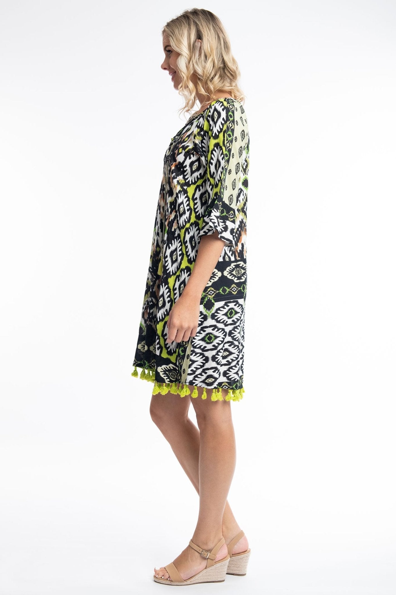 Orientique 61615 Green Izmir Tassle Dress - Dotique
