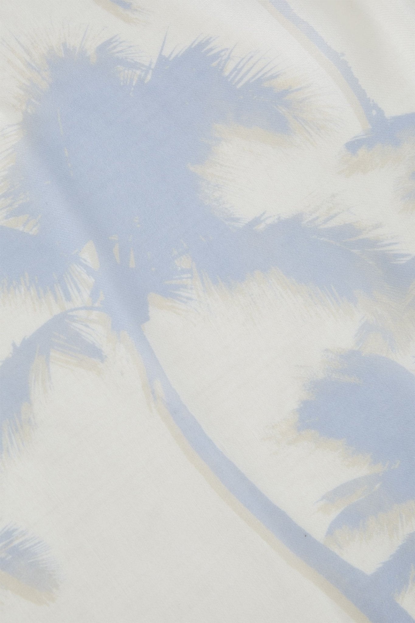 Oui 0092986 Blue White Palm Tree Print Scarf - Dotique