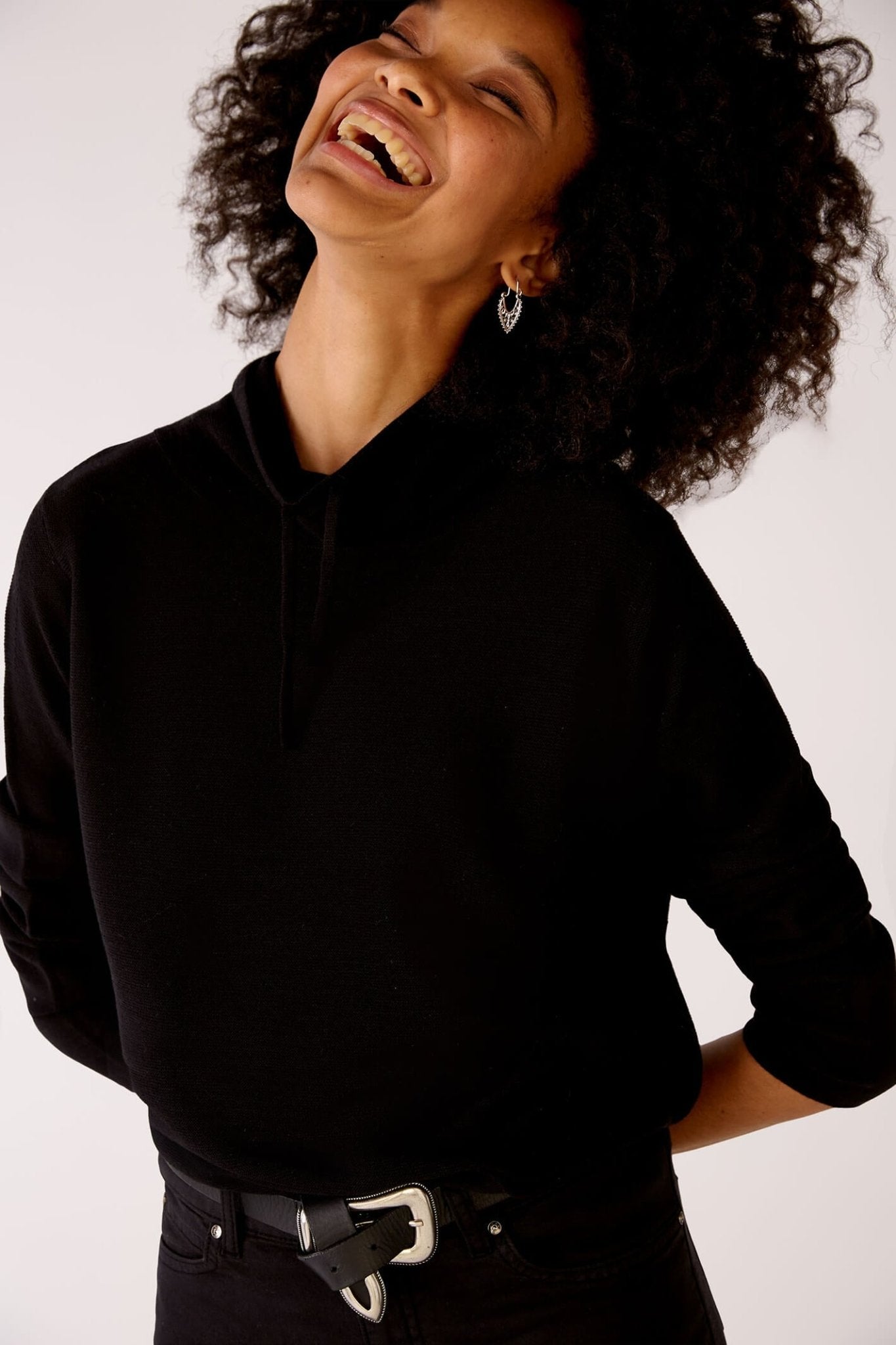 Oui 77984 Black Keiko Jumper - Dotique