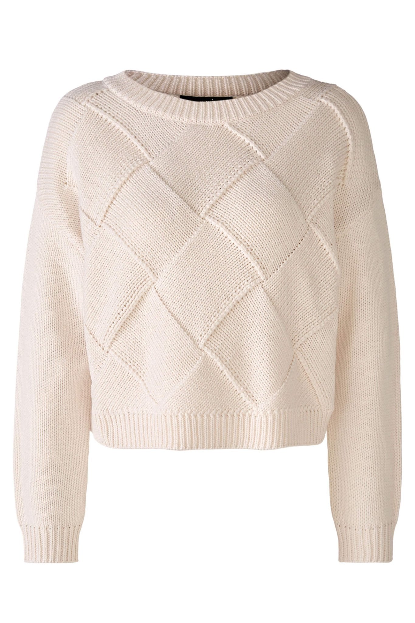 Oui 78276 Pristine Cream Wide Neck Jumper - Dotique Chesterfield