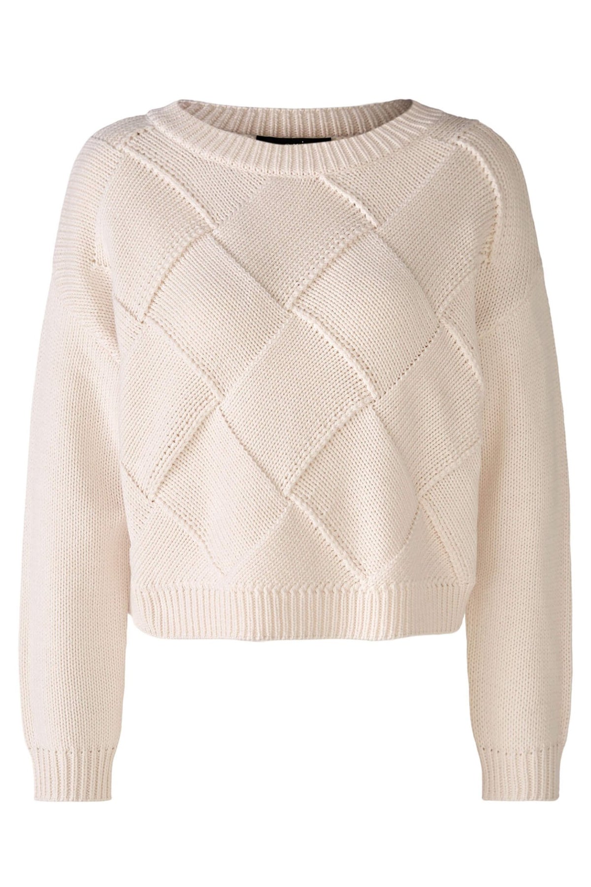 Oui 78276 Pristine Cream Wide Neck Jumper - Dotique Chesterfield