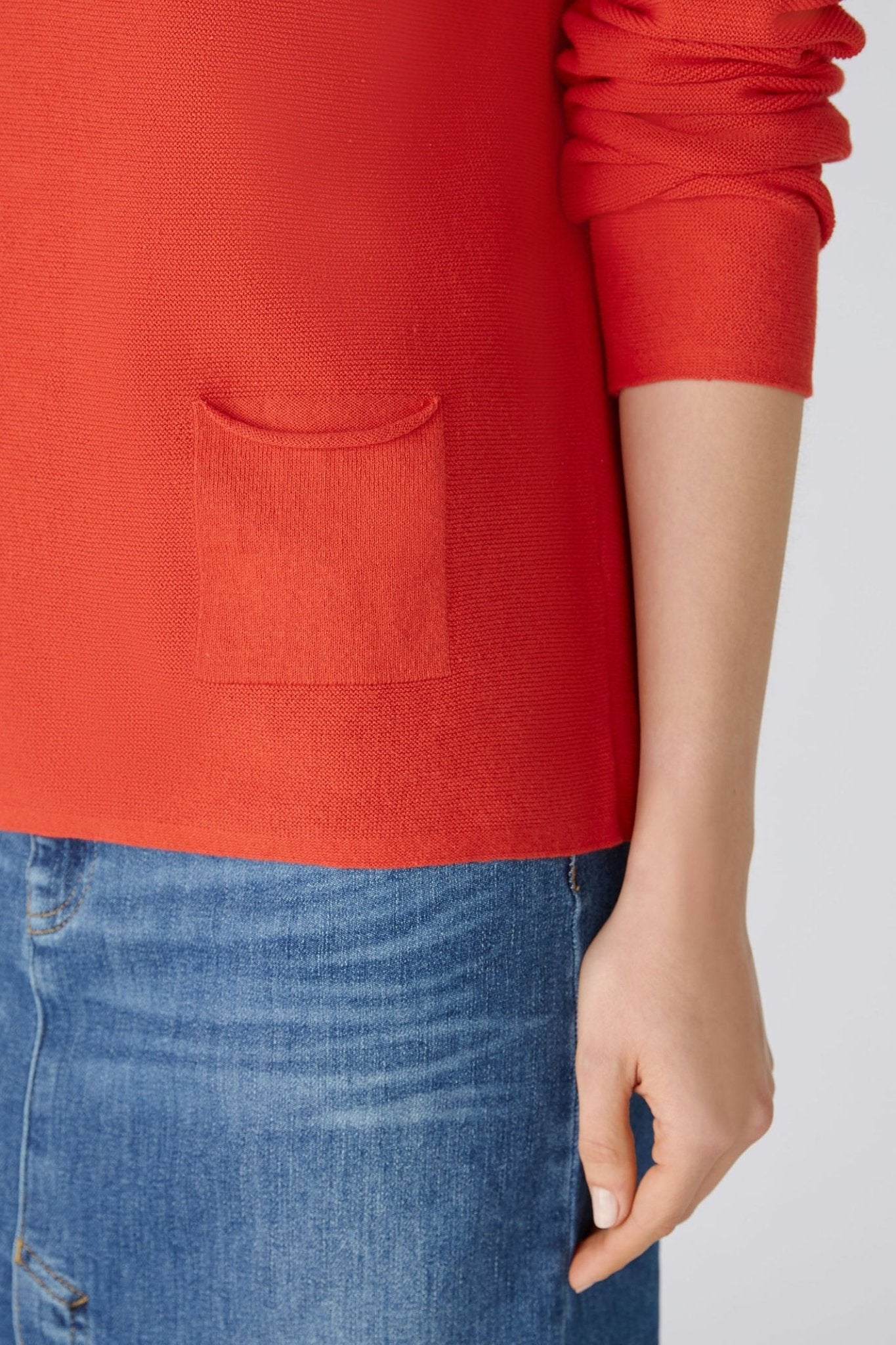 Oui 79915 Keiko Aura Orange Wide Neck Jumper - Dotique
