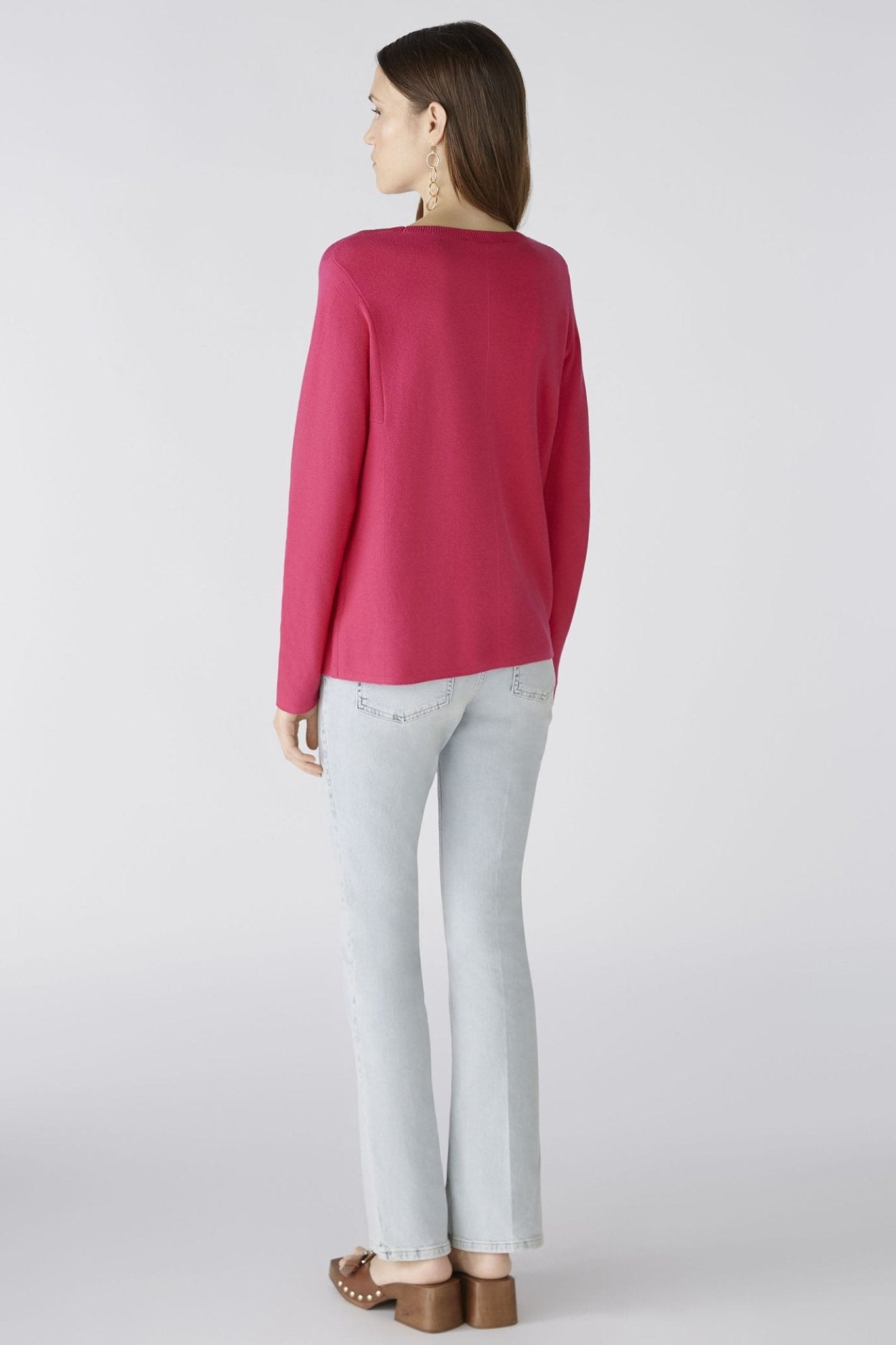 Oui 79915 Keiko Pink Wide Neck Jumper - Dotique
