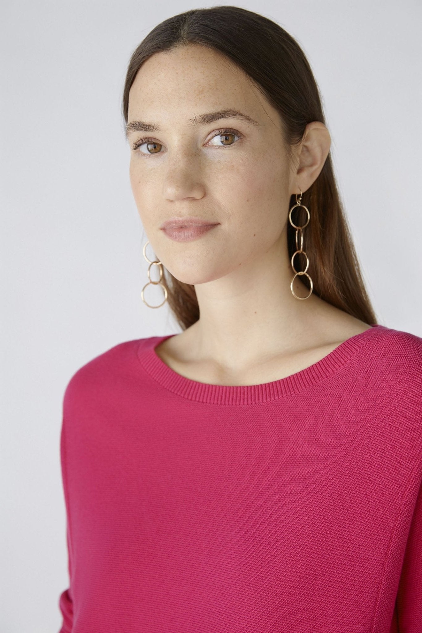 Oui 79915 Keiko Pink Wide Neck Jumper - Dotique