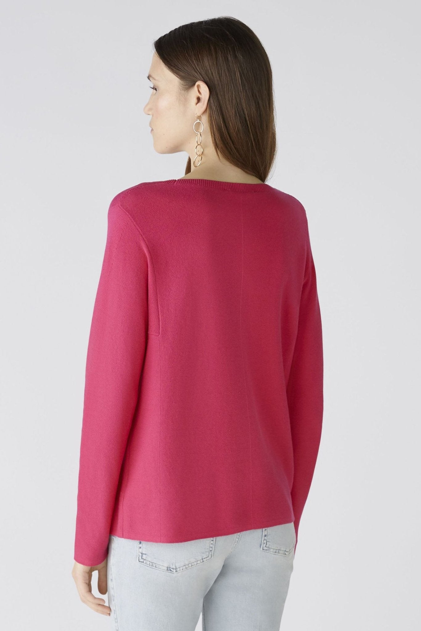 Oui 79915 Keiko Pink Wide Neck Jumper - Dotique