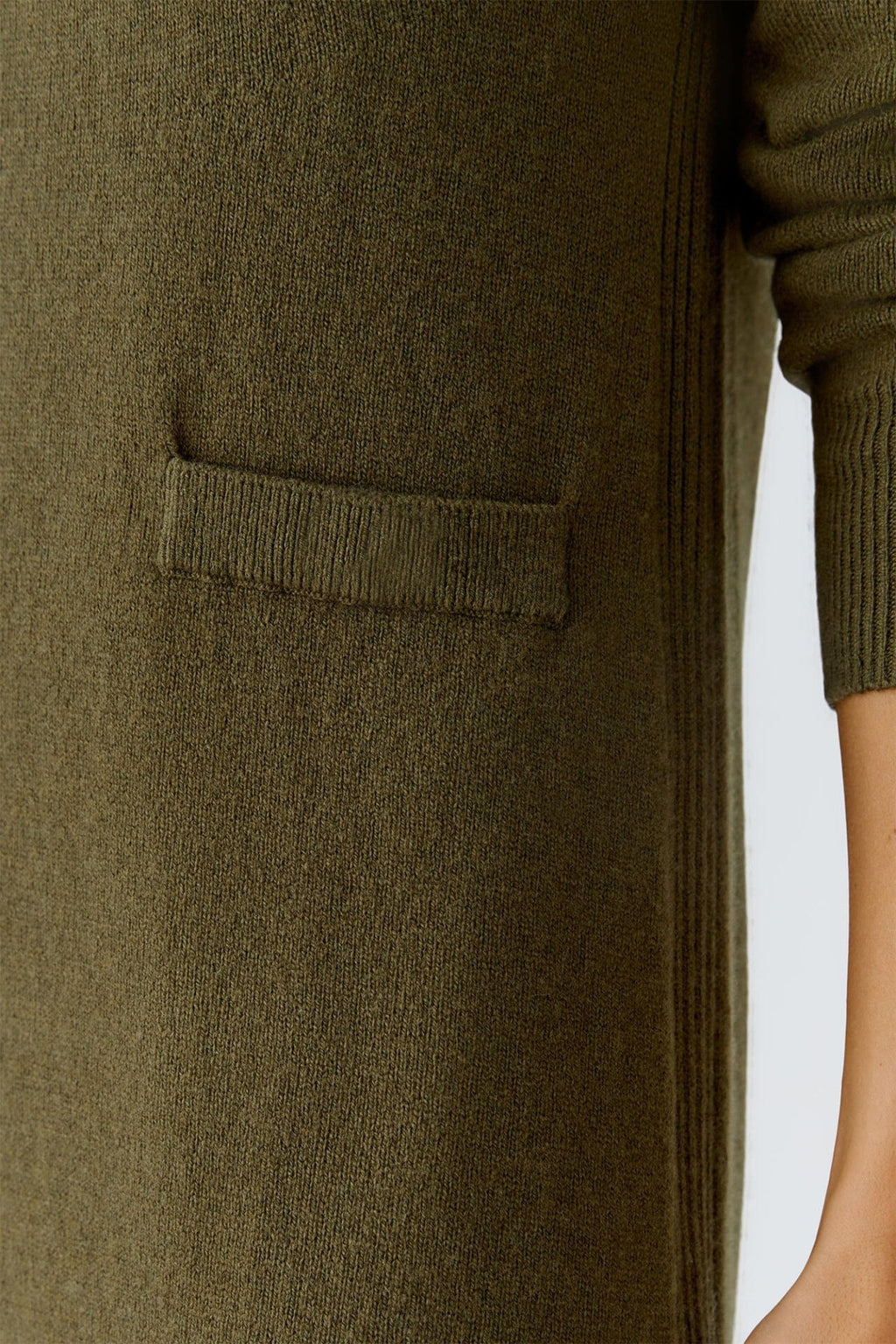 Oui 85821 Khaki 6878 Knitted Dress - Dotique - Oui