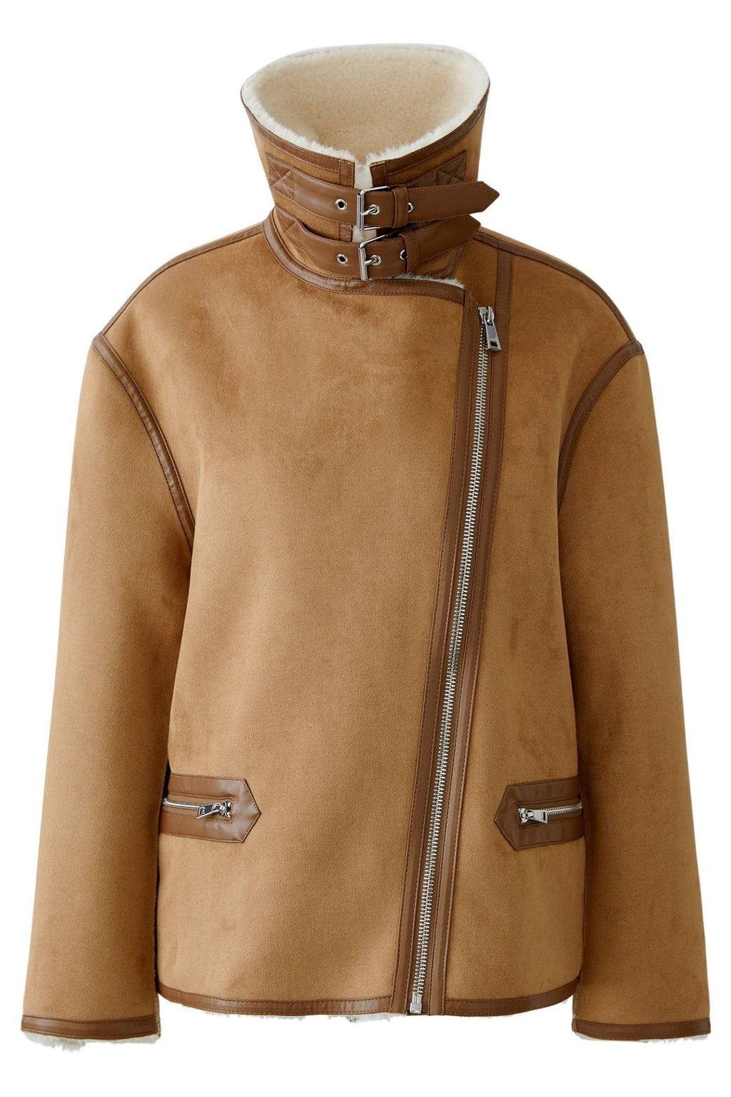 Oui 86733 Dk. Camel White 0781 Outdoor Jacket - Dotique - Oui