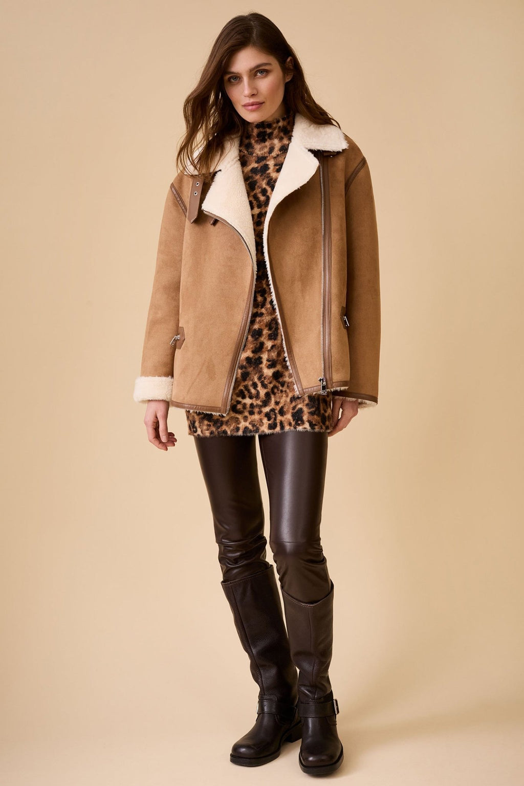 Oui 86733 Dk. Camel White 0781 Outdoor Jacket - Dotique - Oui