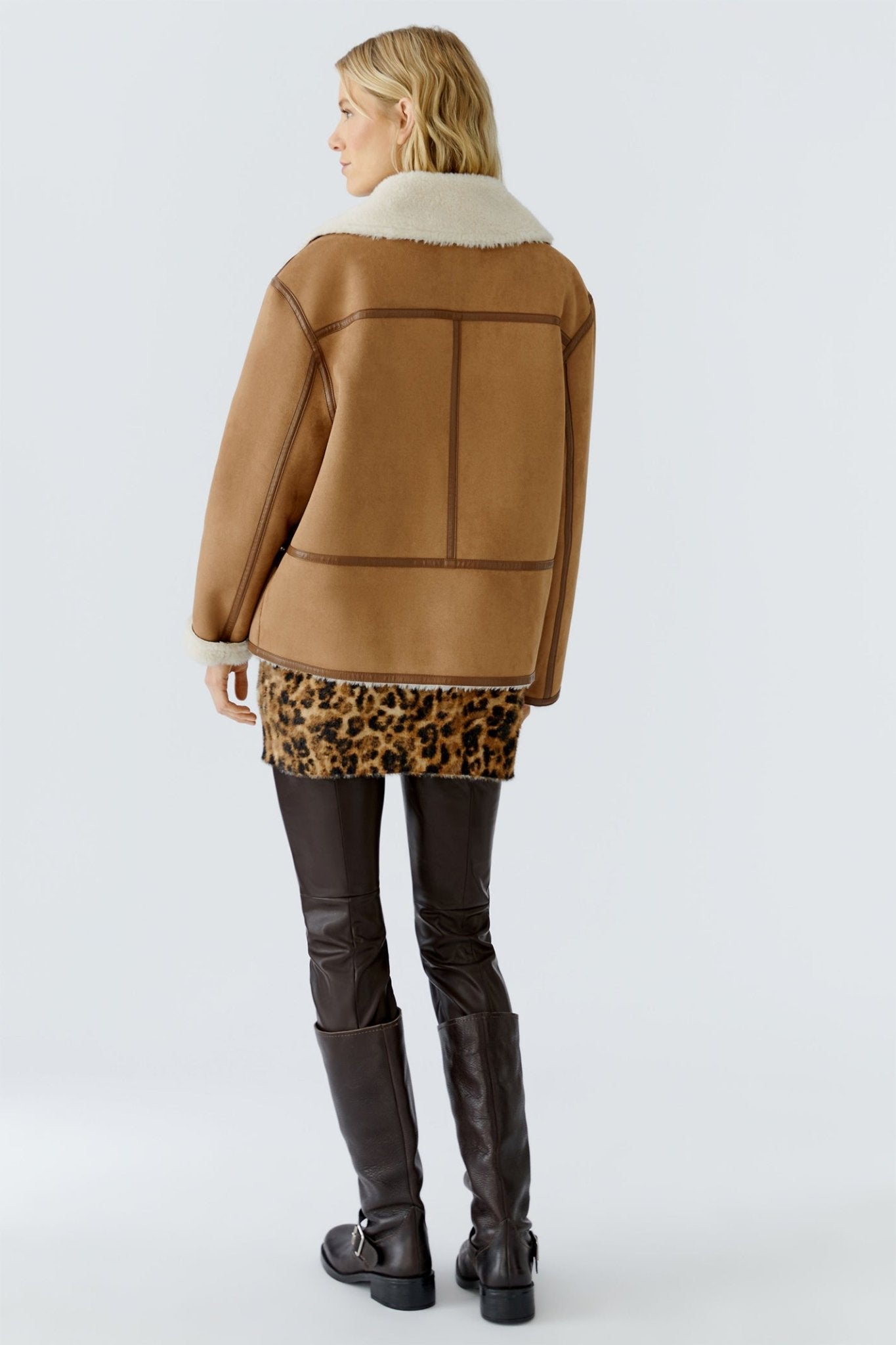 Oui 86733 Dk. Camel White 0781 Outdoor Jacket - Dotique - Oui