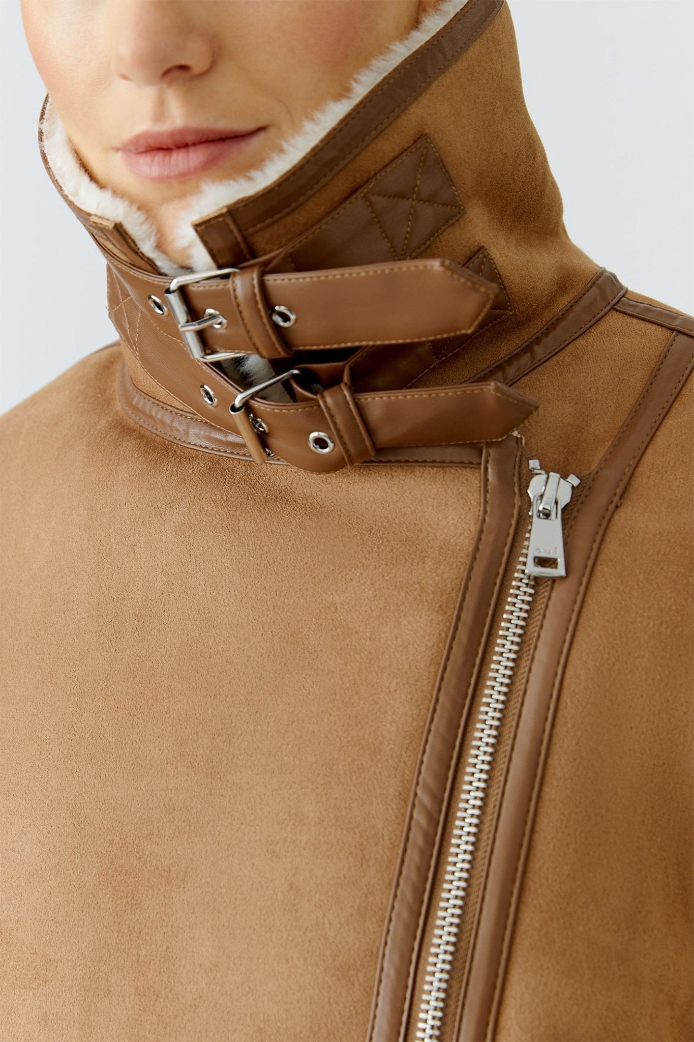 Oui 86733 Dk. Camel White 0781 Outdoor Jacket - Dotique - Oui