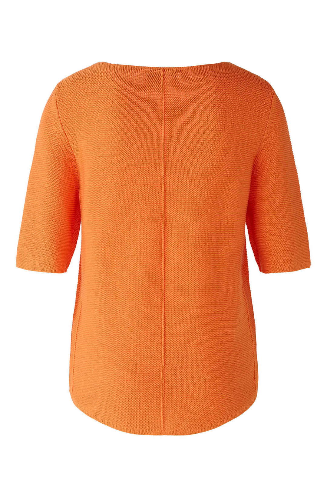 Oui 87489 Vermillion Orange Short Sleeve Round Neck Jumper - Dotique