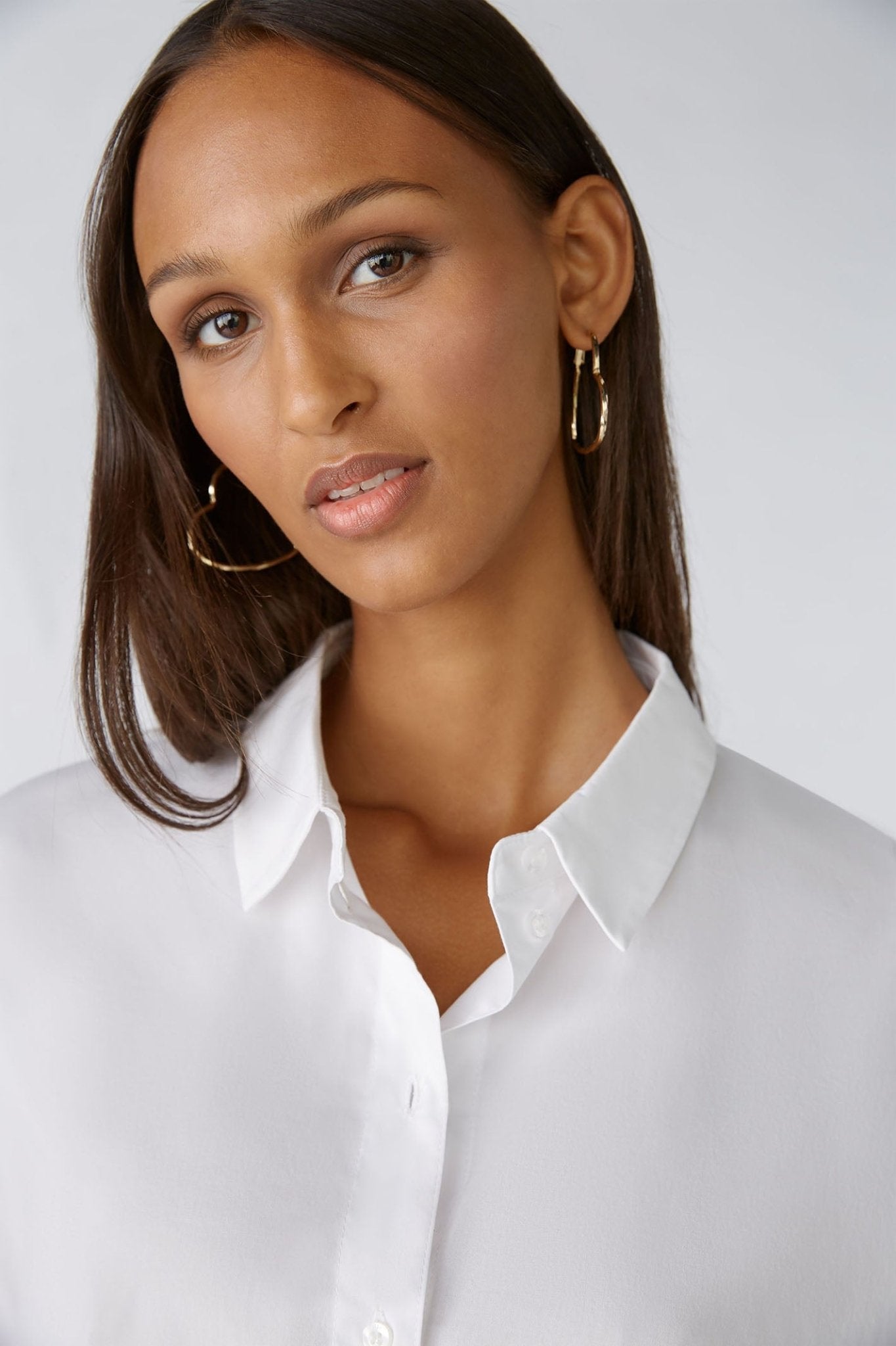 Oui 87718 Optic White Dropped Shoulder Shirt - Dotique