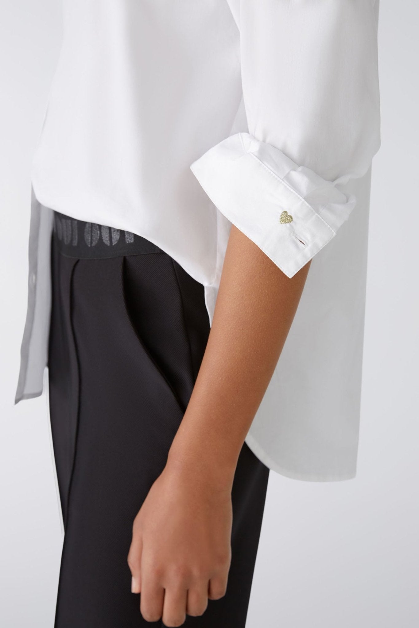 Oui 87718 Optic White Dropped Shoulder Shirt - Dotique