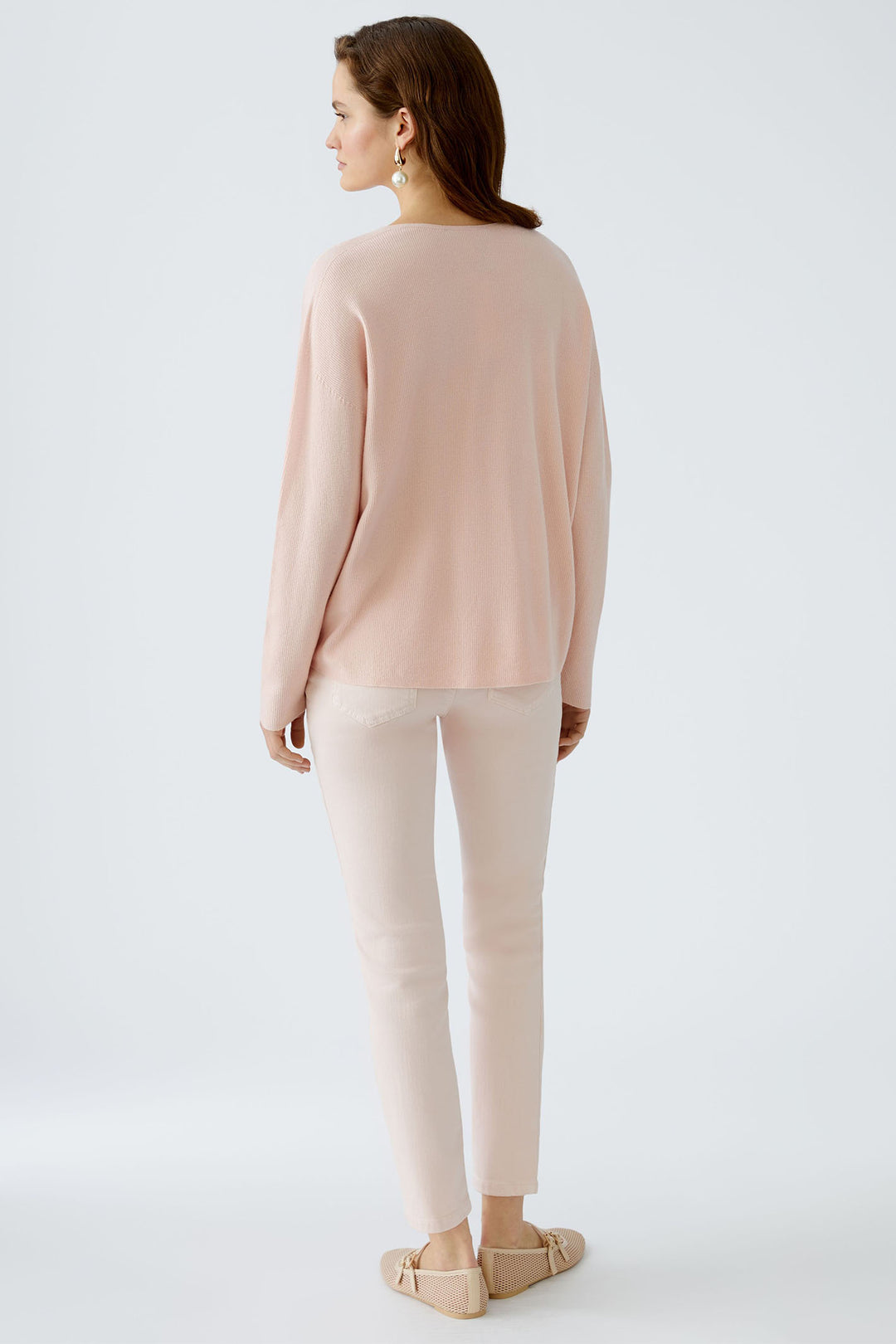 Oui 89057 Pale Pink V Neck Jumper - Dotique