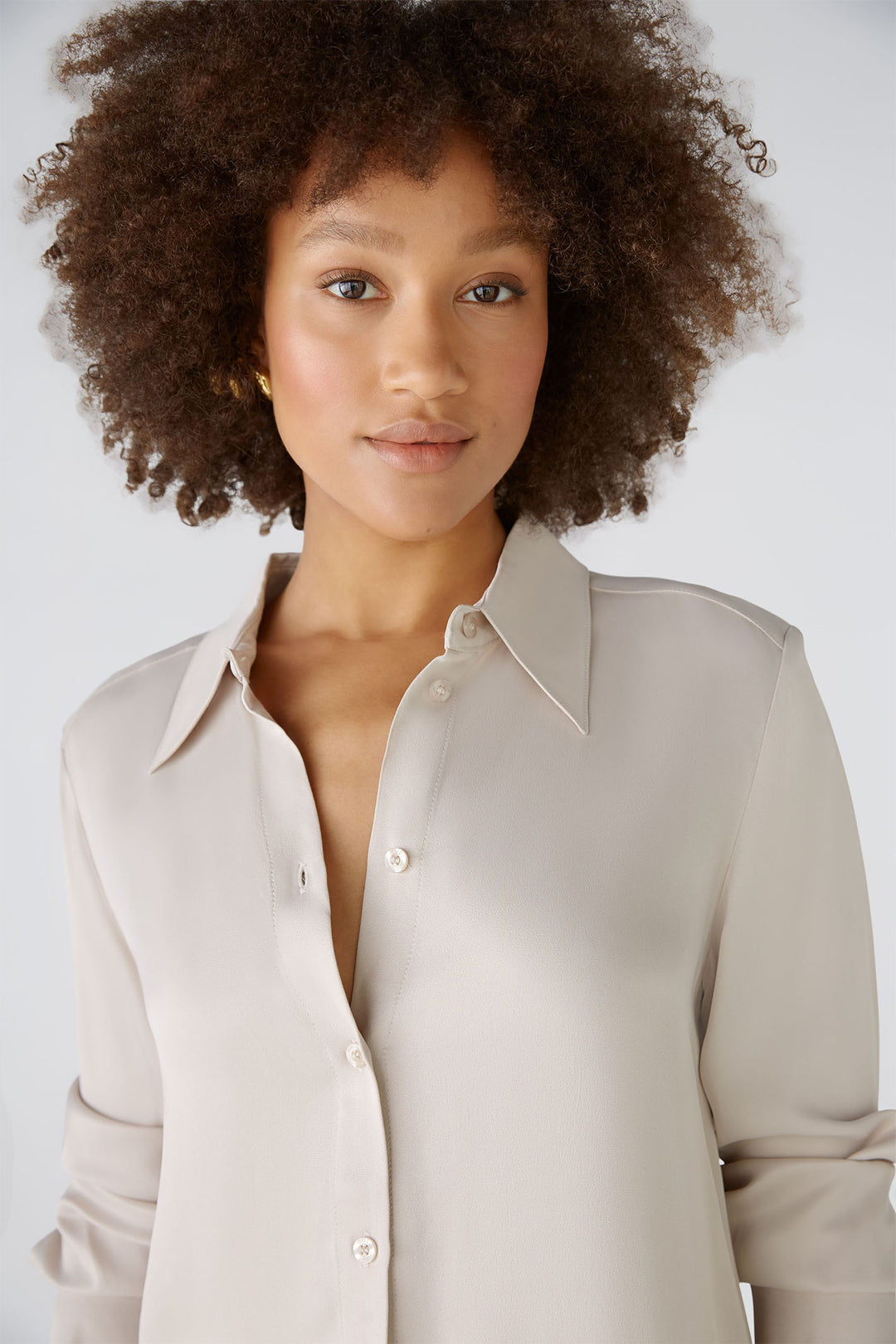 Oui 89110 Light Stone Blouse - Dotique