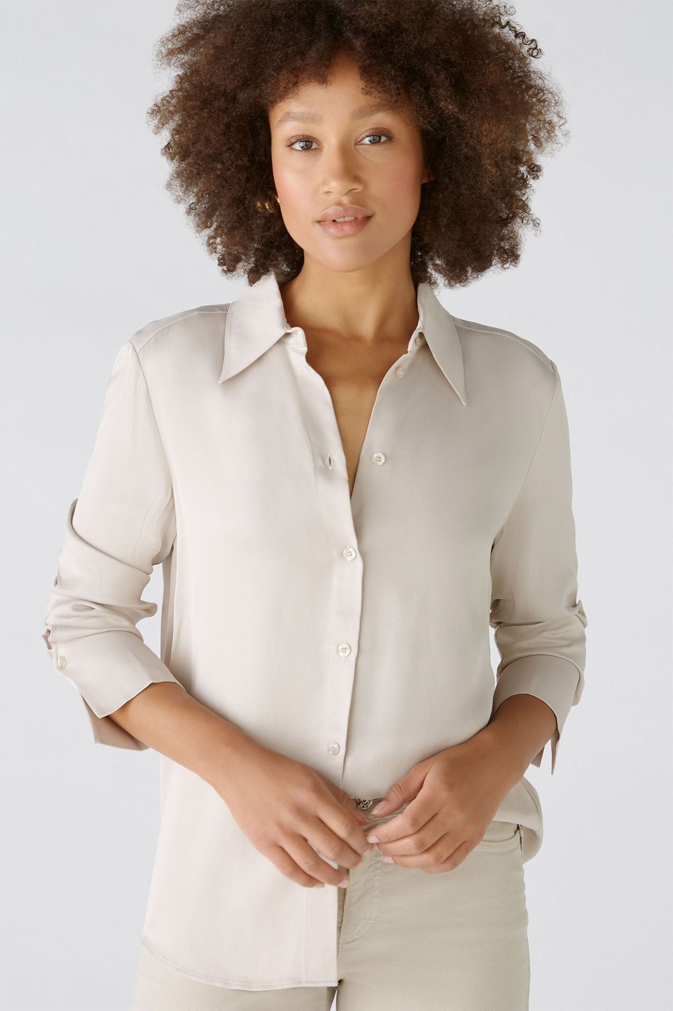Oui 89110 Light Stone Blouse - Dotique