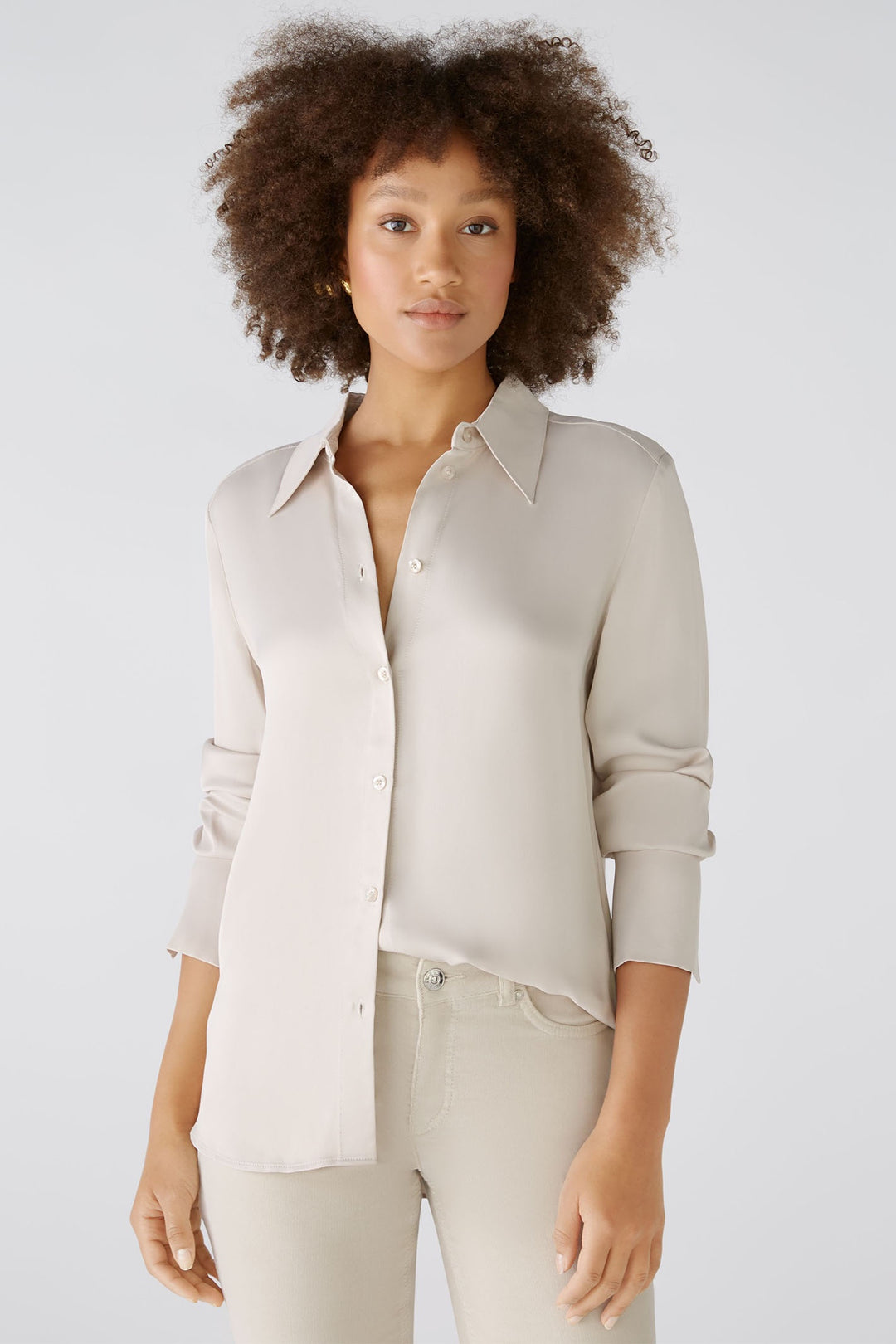 Oui 89110 Light Stone Blouse - Dotique