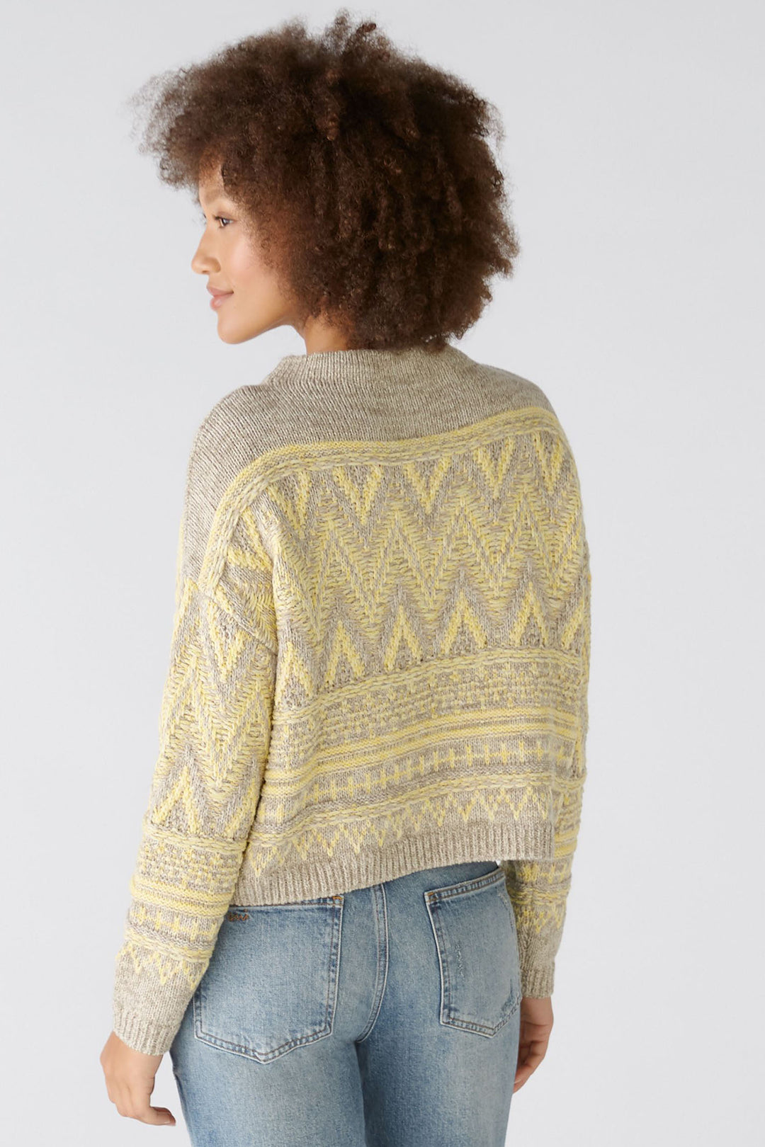 Oui 89171 Yellow Taupe Jumper - Dotique