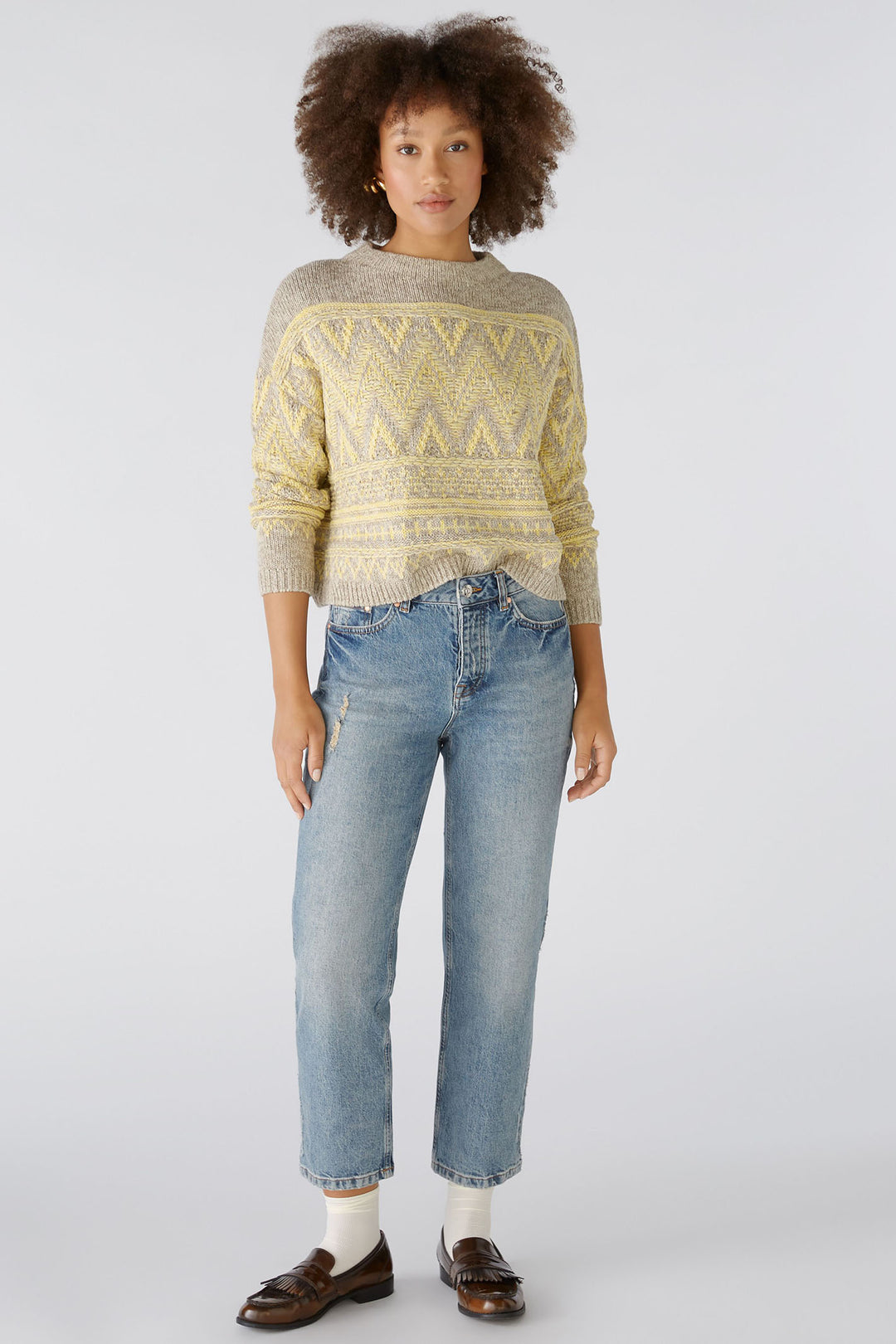 Oui 89171 Yellow Taupe Jumper - Dotique