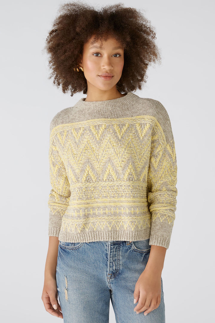 Oui 89171 Yellow Taupe Jumper - Dotique