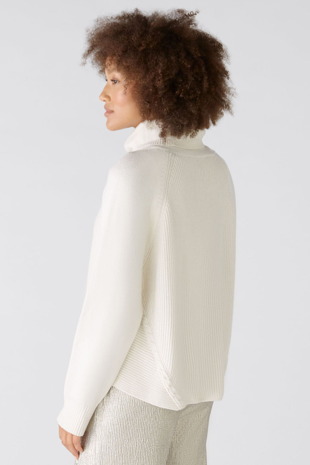 Oui 89173 Off White High Neck Jumper - Dotique