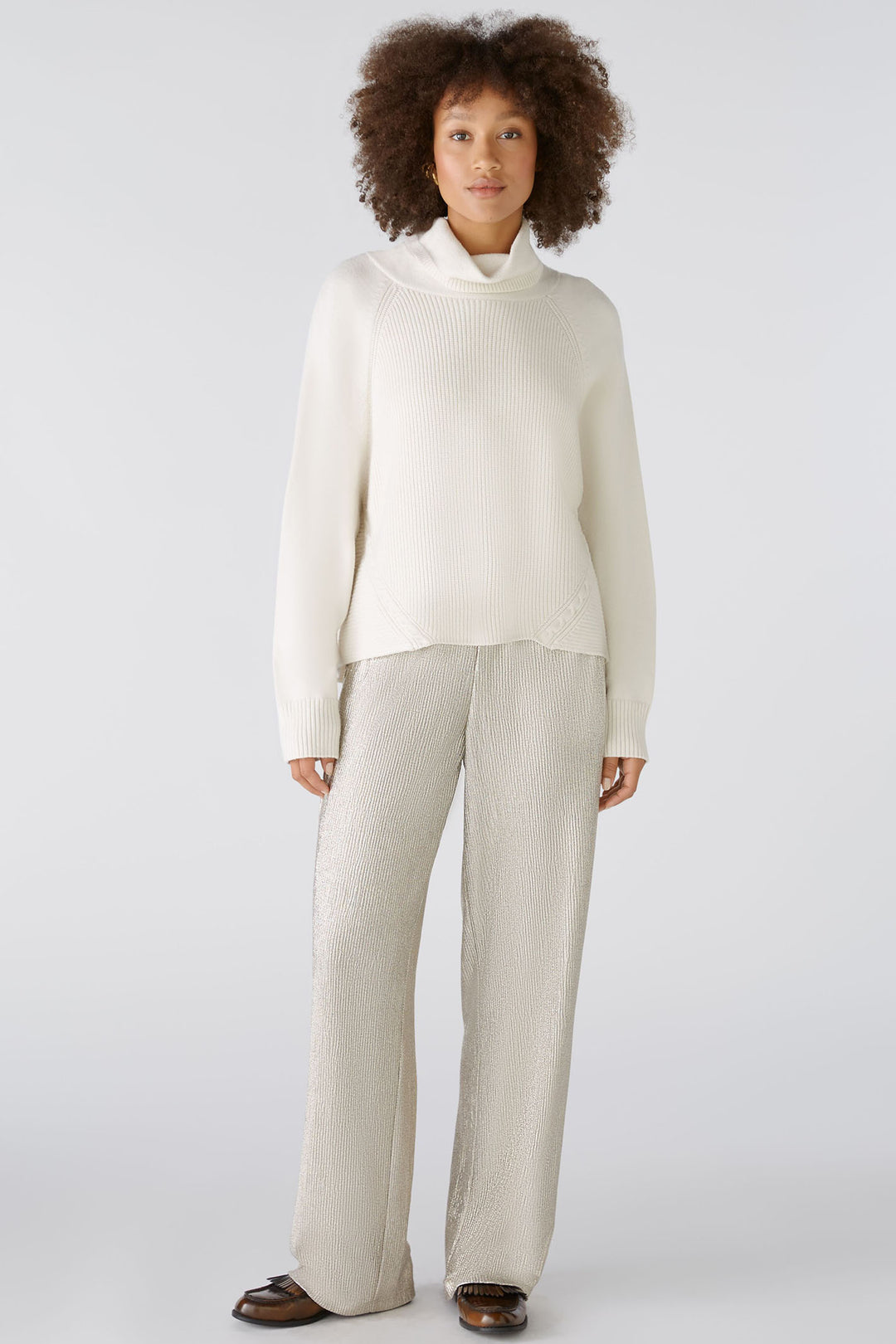 Oui 89173 Off White High Neck Jumper - Dotique