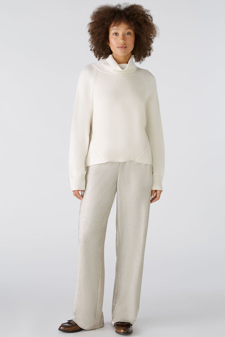 Oui 89173 Off White High Neck Jumper - Dotique